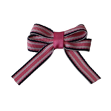 Baby and Toddler non slip hair clips - black white pink stripes Pinkberry Kisses Hair Bows hair clip set