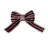Baby and Toddler non slip hair clips - light pink stripes Pinkberry Kisses Hair Bows hair clip set