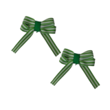 Baby and Toddler non slip hair clips - green white stripes Pinkberry Kisses Hair Bows hair clip set pair