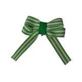 Baby and Toddler non slip hair clips - green white stripes Pinkberry Kisses Hair Bows hair clip set