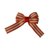 Baby and Toddler non slip hair clips - orange white stripes Pinkberry Kisses Hair Bows hair clip set