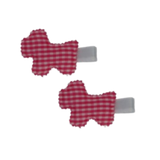 Embellished Non Slip Hair Clip - Bright Pink Scotty Dog Non Slip Clip Pinkberry Kisses Hair Accessories Baby Toddler Girl Hair Clip pair