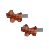 Embellished Non Slip Hair Clip - Orange Scotty Dog Non Slip Clip Pinkberry Kisses Hair Accessories Baby Toddler Girl Hair Clip Pair