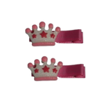 Embellished Non Slip Hair Clip - Pink Crown Baby Toddler Hair Clip Hair Accessories Pinkberry Kisses Pair