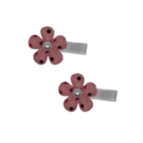 Embellished Non Slip Hair Clip - Glitter Flower Pink Baby Toddler Hair Clip Hair Accessories Pinkberry Kisses Pair