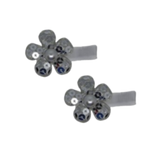 Embellished Non Slip Hair Clip - Glitter Flower Silver Baby Toddler Hair Clip Hair Accessories Pinkberry Kisses Pair