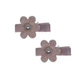 Embellished Non Slip Hair Clip - Lace Flower Light Pink Baby Toddler Hair Clip Hair Accessories Pinkberry Kisses Pair