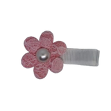 Embellished Non Slip Hair Clip - Lace Flower Pink Baby Toddler Hair Clip Hair Accessories Pinkberry Kisses