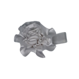 Embellished Non Slip Hair Clip - Satin Flowers (2colours) white Baby Toddler Hair Clip Hair Accessories Pinkberry Kisses