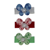Baby Non Slip Hair Clip - Floral Butterfly 3pc Set Baby Toddler Hair Accessories Hair Clip Set Pinkberry Kisses Blue, Red, green
