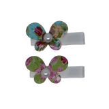 Embellished Non Slip Hair Clip - Small Floral Butterfly Hair clip set baby toddler girl Pinkberry kisses Blue & Green