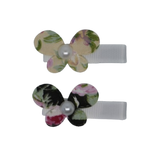 Embellished Non Slip Hair Clip - Small Floral Butterfly Hair clip set baby toddler girl Pinkberry kisses Yellow Black