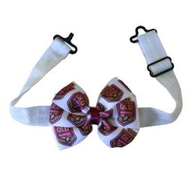 NRL State of Origin - Maroons QLD Bella Adjustable Bow Tie Sports Pinkberry Kisses Men Boys Party Wedding Game Pinkberry Kisses