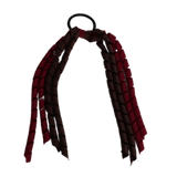 School Hair Accessories School Uniform Hair Tie Curly Ponytail Streamer - Korker Ribbon Girls Hair Tie Pinkberry Kisses Brown Burgundy