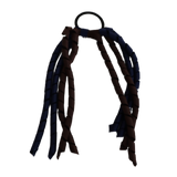 School Hair Accessories School Uniform Hair Tie Curly Ponytail Streamer - Korker Ribbon Girls Hair Tie Pinkberry Kisses Brown Navy Blue