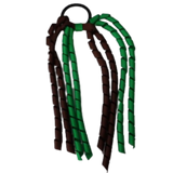 School Hair Accessories School Uniform Hair Tie Curly Ponytail Streamer - Korker Ribbon Girls Hair Tie Pinkberry Kisses Brown Emerald Green