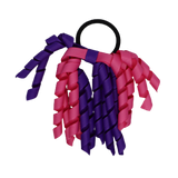 School Hair Accessories Short Curly Ponytail Streamer Girls Hair Tie Pinkberry Kisses Pinkberry Kisses Purple Hot Pink