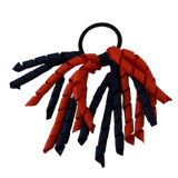School Hair Accessories Short Curly Ponytail Streamer Girls Hair Tie Korker Pinkberry Kisses Autumn Orange Navy Blue