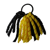 School Hair Accessories Short Curly Ponytail Streamer Girls Hair Tie Black Daffodil Yellow Pinkberry Kisses