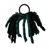 School Hair Accessories Short Curly Ponytail Streamer Girls Hair Tie Pinkberry Kisses Hunter Green Black
