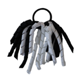 School Hair Accessories Short Curly Ponytail Streamer Girls Hair Tie Black White Pinkberry Kisses