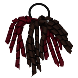 School Hair Accessories Short Curly Ponytail Streamer Girls Hair Tie Korker Pinkberry Kisses Burgundy Brown