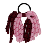 School Hair Accessories Short Curly Ponytail Streamer Girls Hair Tie Korker Pinkberry Kisses Burgundy Light Pink