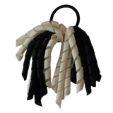 School Hair Accessories Short Curly Ponytail Streamer Girls Hair Tie Korker Pinkberry Kisses Cream Ivory Black