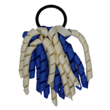 School Hair Accessories Short Curly Ponytail Streamer Girls Hair Tie Korker Pinkberry Kisses Cream Ivory Royal Blue