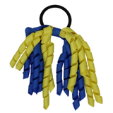 School Hair Accessories Short Curly Ponytail Streamer Girls Hair Tie Pinkberry Kisses Royal Blue Lemon Yellow