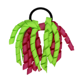 School Hair Accessories Short Curly Ponytail Streamer Girls Hair Tie Korker Pinkberry Kisses Hot Pink Key Lime