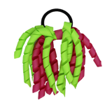 School Hair Accessories Short Curly Ponytail Streamer Girls Hair Tie Korker Pinkberry Kisses Hot Pink Key Lime