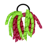 School Hair Accessories Short Curly Ponytail Streamer Girls Hair Tie Korker Pinkberry Kisses Hot Pink Key Lime