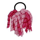 School Hair Accessories Short Curly Ponytail Streamer Girls Hair Tie Korker Pinkberry Kisses Hot Pink Light Pink