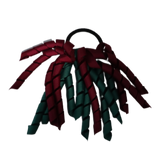 School Hair Accessories Short Curly Ponytail Streamer Girls Hair Tie Pinkberry Kisses Hunter Green Burgundy