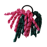 School Hair Accessories Short Curly Ponytail Streamer Girls Hair Tie Korker Pinkberry Kisses Hot Pink Hunter Green