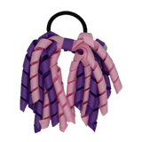 School Hair Accessories Short Curly Ponytail Streamer Girls Hair Tie Korker Pinkberry Kisses Light Pink Grape