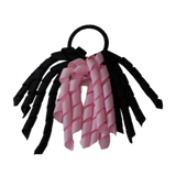 School Hair Accessories Short Curly Ponytail Streamer Girls Hair Tie Korker Pinkberry Kisses Light Pink Black