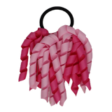 School Hair Accessories Short Curly Ponytail Streamer Girls Hair Tie Korker Pinkberry Kisses Light Pink Hot Pink