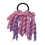 School Hair Accessories Short Curly Ponytail Streamer Girls Hair Tie Korker Pinkberry Kisses Light Pink Light Orchid