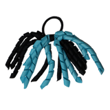 School Hair Accessories Short Curly Ponytail Streamer Girls Hair Tie Korker Pinkberry Kisses Misty Turquoise Black