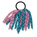 School Hair Accessories Short Curly Ponytail Streamer Girls Hair Tie Korker Pinkberry Kisses Misty Turquoise Light Pink