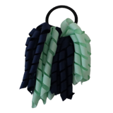 School Hair Accessories Short Curly Ponytail Streamer Girls Hair Tie Pinkberry Kisses Navy Blue Pastel Green