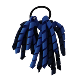 School Hair Accessories Short Curly Ponytail Streamer Girls Hair Tie Pinkberry Kisses Navy Blue Royal Blue