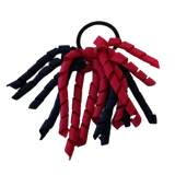 School Hair Accessories Short Curly Ponytail Streamer Girls Hair Tie Pinkberry Kisses Navy Blue Shocking Pink