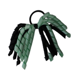 School Hair Accessories Short Curly Ponytail Streamer Girls Hair Tie Korker Pinkberry Kisses Light Pastel Green Black
