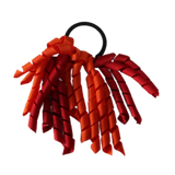 School Hair Accessories Short Curly Ponytail Streamer Girls Hair Tie Pinkberry Kisses Red Autumn Orange