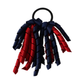 School Hair Accessories Short Curly Ponytail Streamer Girls Hair Tie Pinkberry Kisses Red Navy Blue