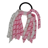 School Hair Accessories Short Curly Ponytail Streamer Girls Hair Tie Korker Pinkberry Kisses Shocking White Light Pink