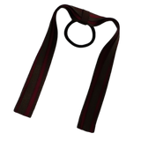 School Uniform Hair Accessories Ponytail Streamer Straight - Pinkberry Kisses Brown Base & Top Ribbon Burgundy